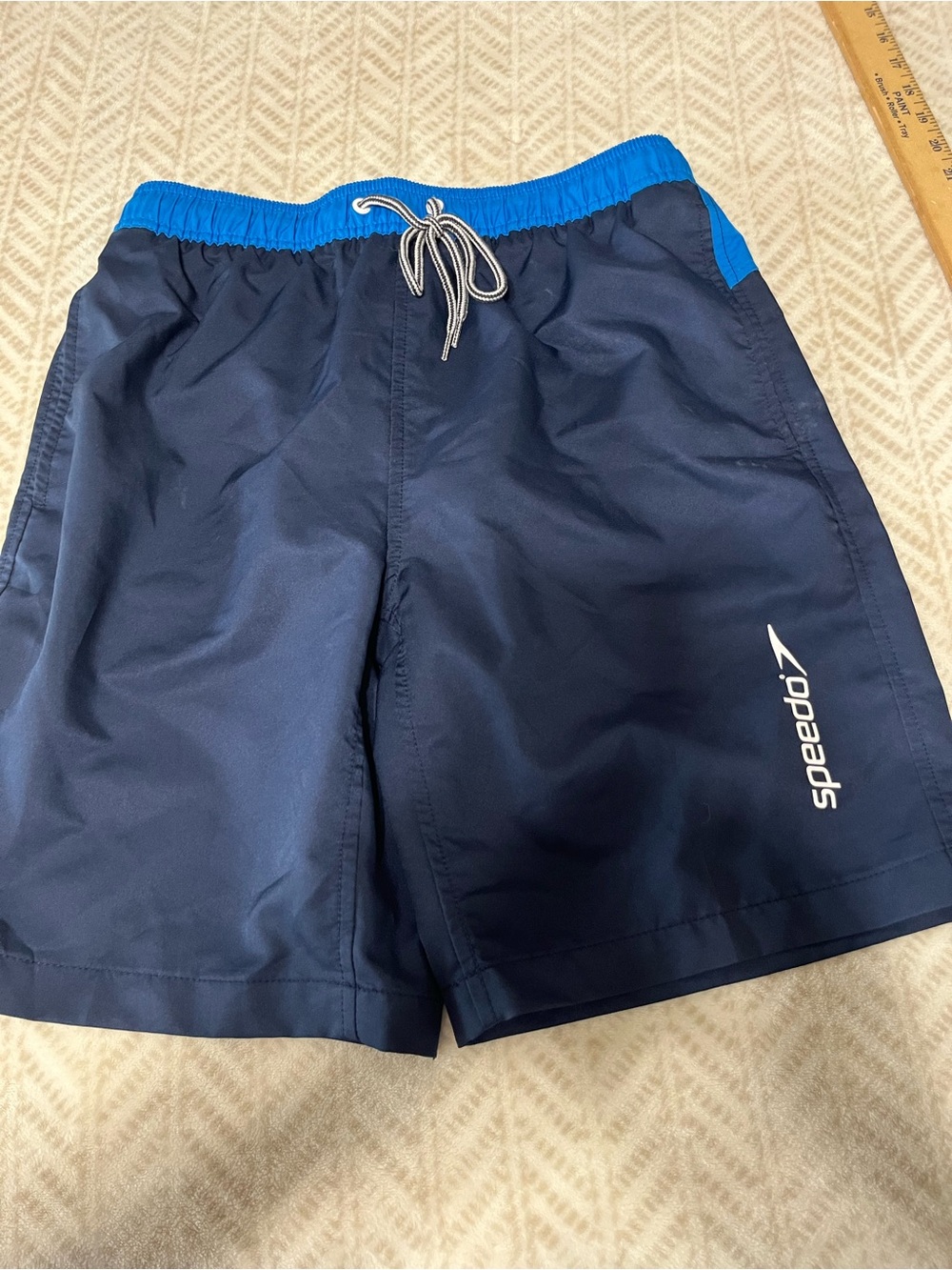 Speedo Navy and Bright Blue Men's Athletic Swim Shorts Medium
